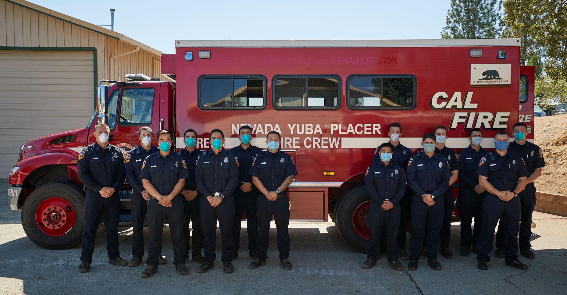 Cal Fire NEU Crew 1 by Their Crew Bus Sacramento Editorial and
