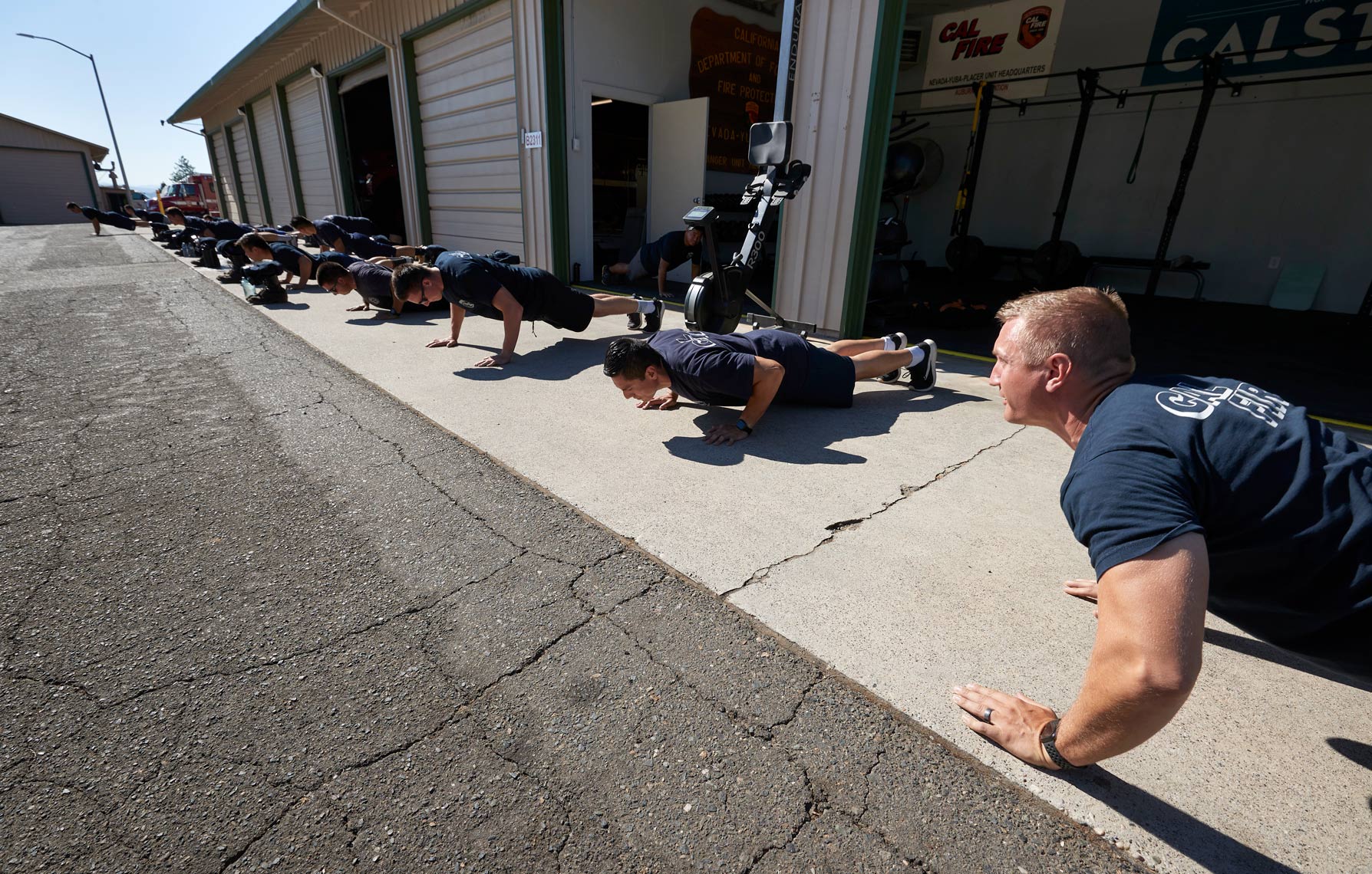 Cal Fire Crew Performs Pushups