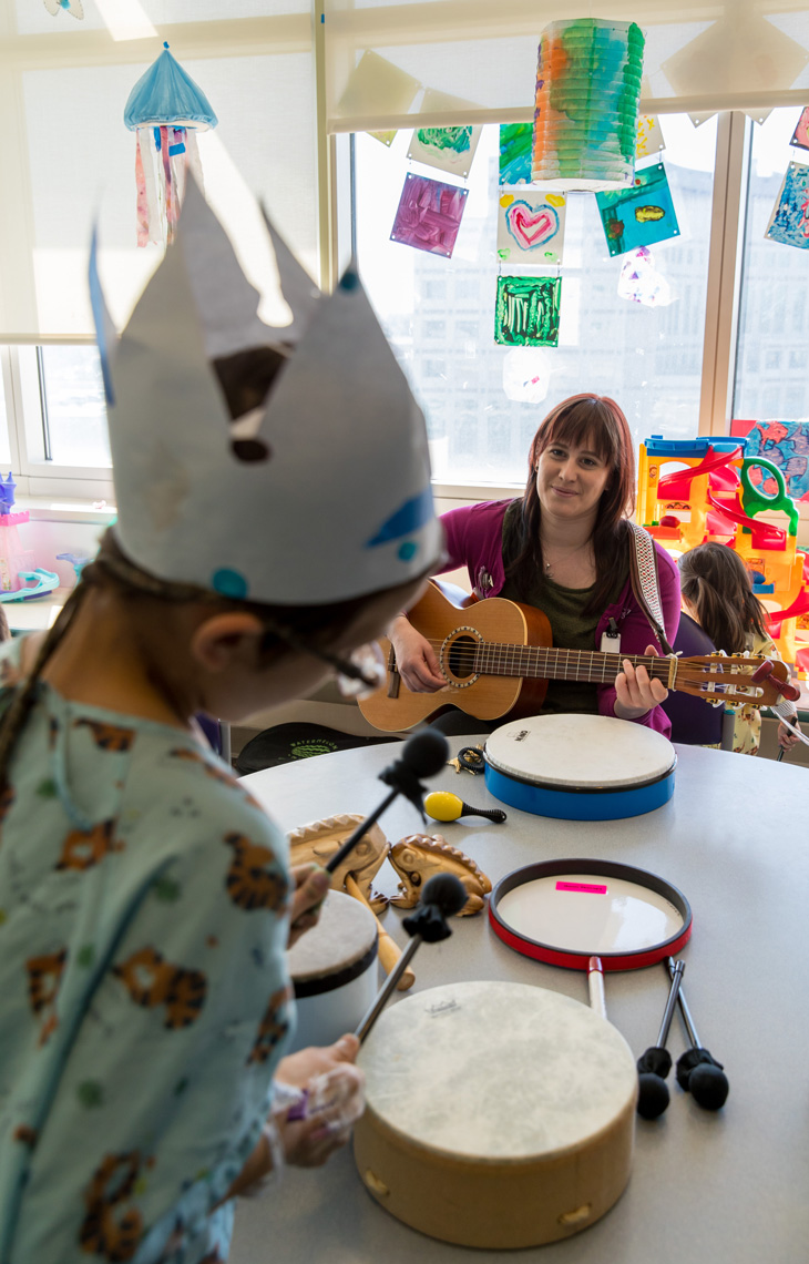 Pediatric Oncology Patient in music class
