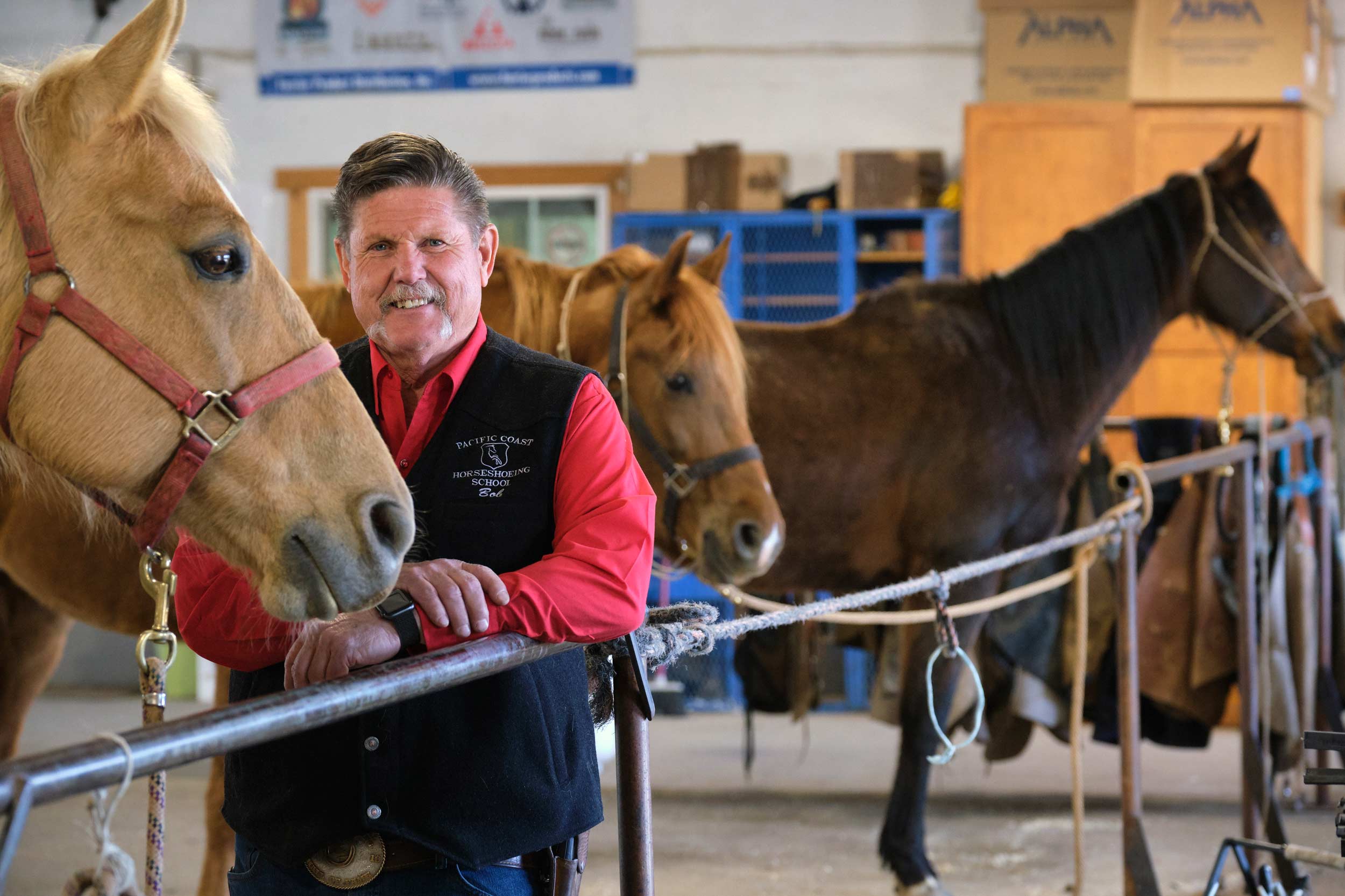 Bob Smith Poses with Horses